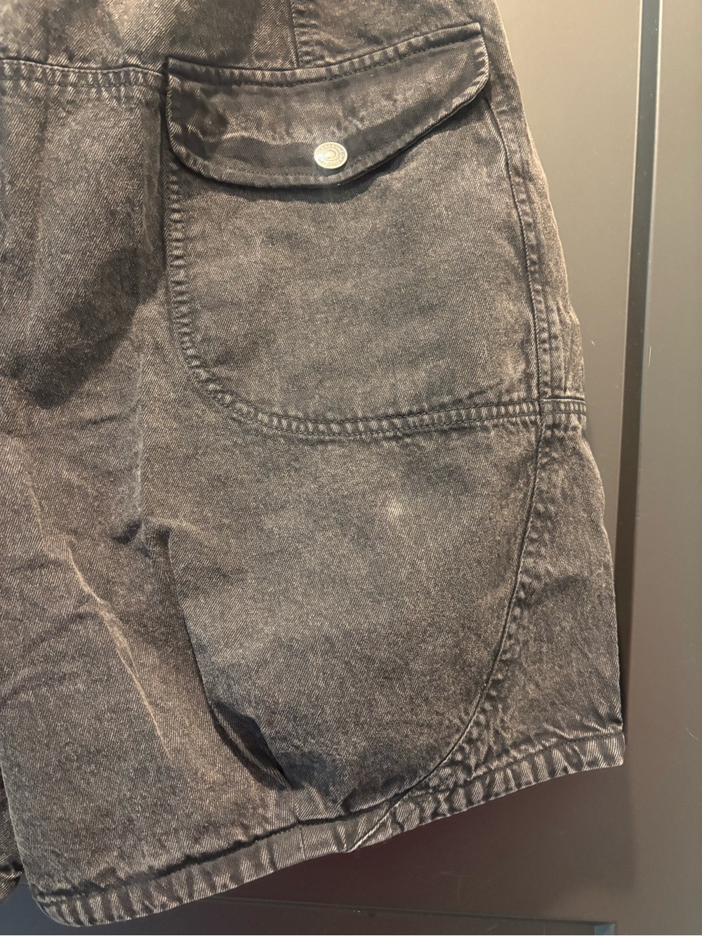 Free People Wild Rebel Barrel Shorts Black 14 NWT Wide Leg Denim Jean Short - Picture 8 of 11